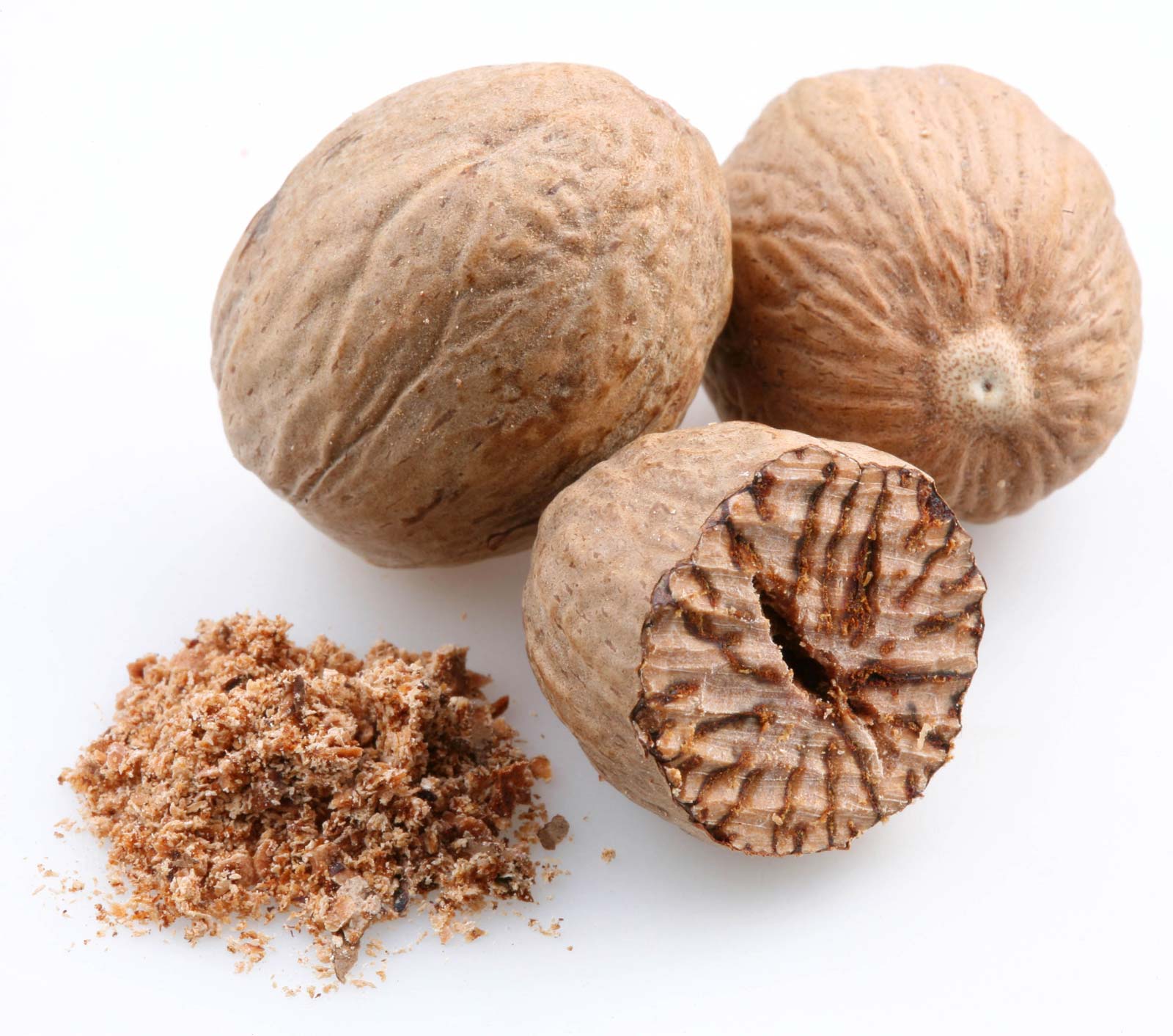 Nutmeg seeds ground spice